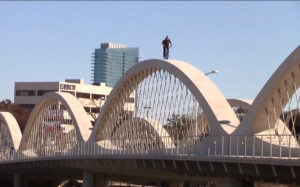 Matt Olson rides Fort Worth Seventh Street Bridge 02