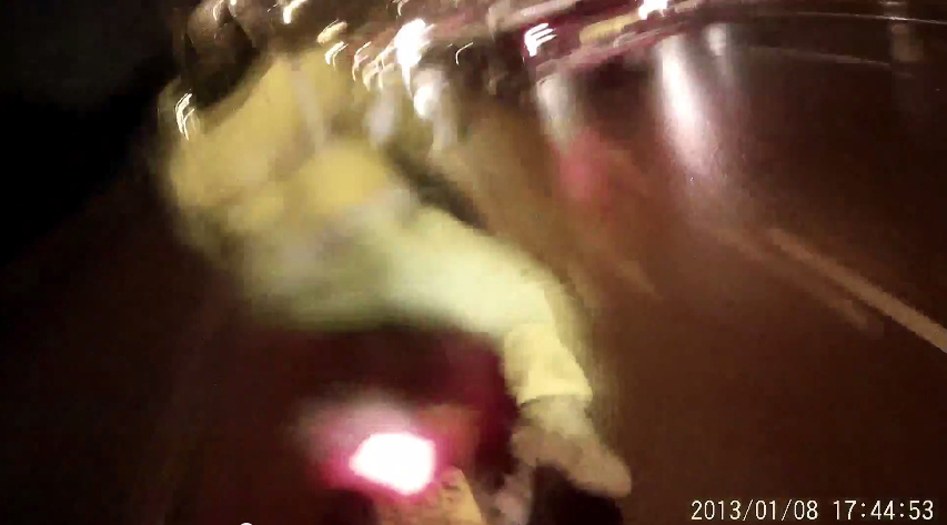 Moped rider attempts to kick Chi Yong La