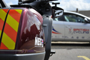 National Escort Group motorcycle (copyright Britishcycling.org.uk)