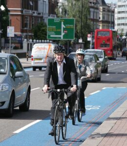 Boris Johnson aboard Old Bikey