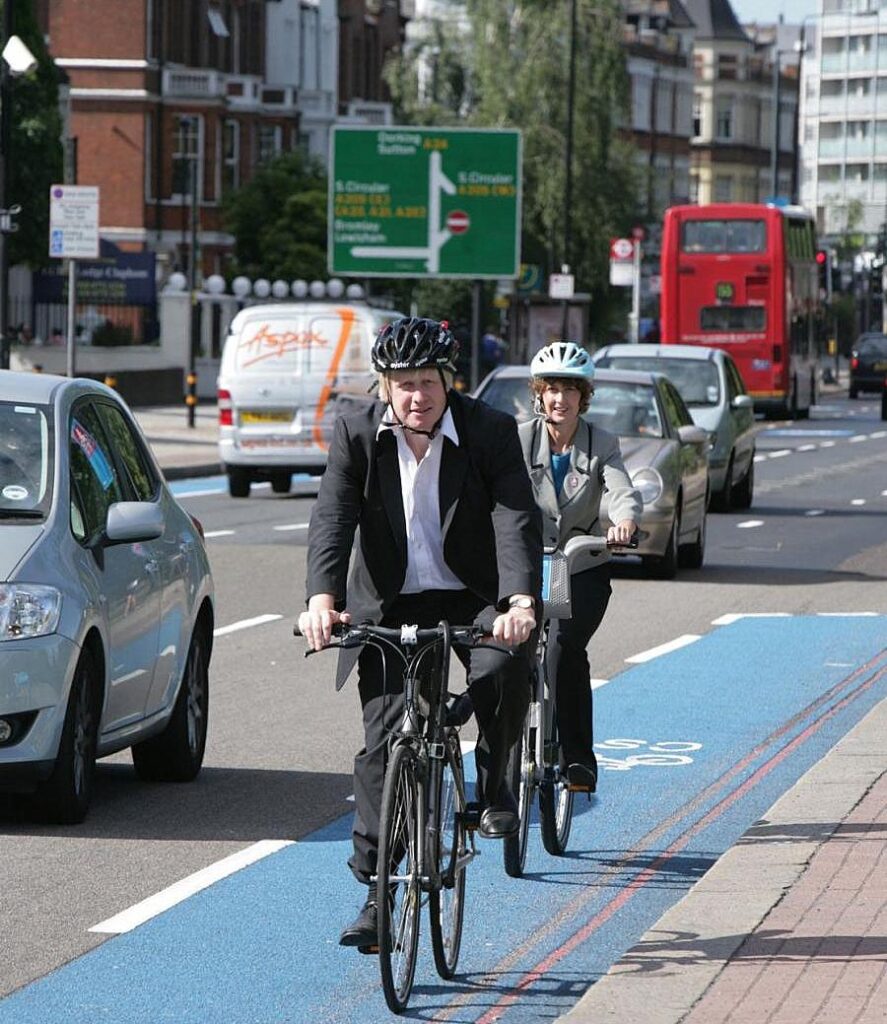 Boris Johnson aboard Old Bikey