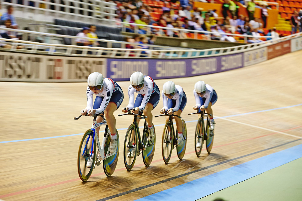 GB women’s team pursuit win gold in Cali World Championships 2014 (copyright Britishcycling.org)