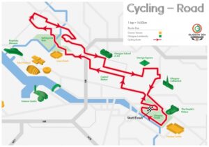 Glasgow 2014 road race route (image via www.glasgow2014.com)
