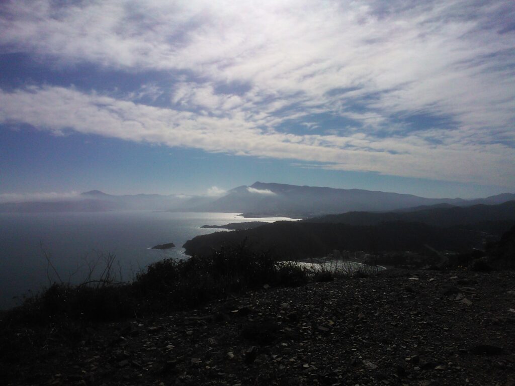 Looking along the Spanish coast from the border