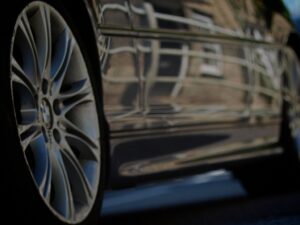 Car wheel at speed copyright Simon MacMichael.jpg