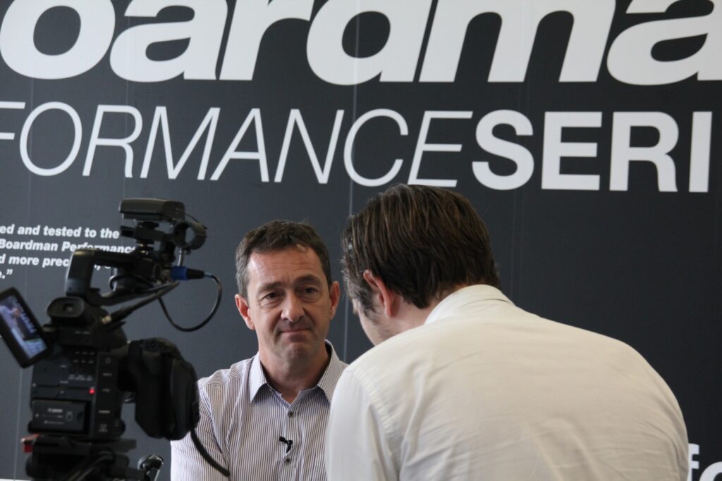 Chris Boardman being interviewed