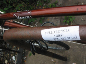 Bicycle thief Image by Flickr user by Munzerr