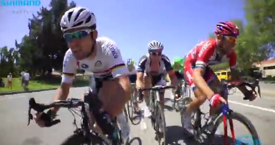 Cavendish, Degenkolb and Hushovd, ATOC 2014 Shimano YouTube still