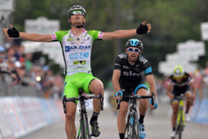 Enrico Battaglin wins 2014 Giro Stage 14 &ndash; picture credit LaPresse