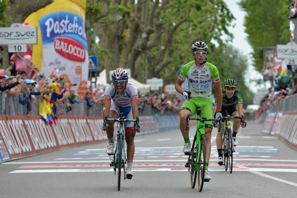 Marco Canola wins 2014 Giro Stage 14 – picture credit LaPresse