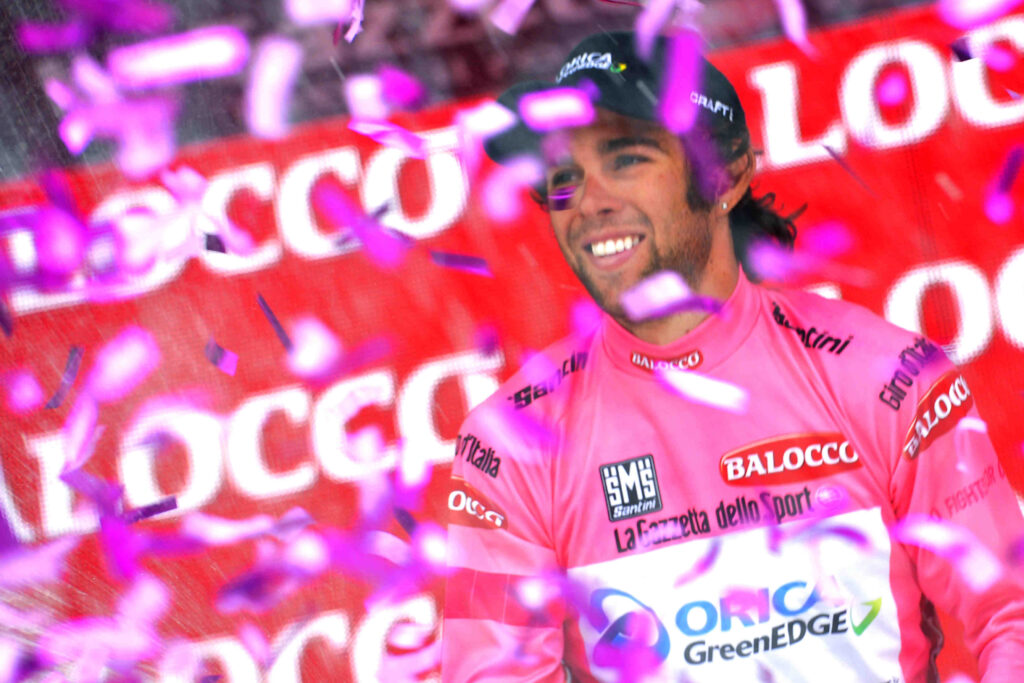 Michael Matthews in the maglia rosa, Giro d’Italia 2014 – picture credit LaPresse