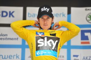 Geraint Thomas in Bayern Rundfahrt leader’s jersey 2014 (picture credit Bayern Rundfahrt)