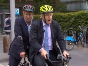 Jeremy Paxman and Boris Johnson in tandem (BBC Newsnight YouTube still)