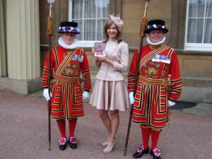 Joanna Rowsell with her MBE (courtesy Joanna Rowsell)