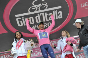 Nairo Quintana after winning Giro 2014 Stage 16 – picture credit LaPresse
