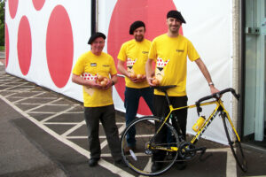 Sacre bleu! Edinburgh Bicycle Sheffield staff show off their new uniforms