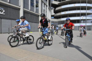 Bikeability Training at Manchester City FC (copyright Britishcycling.org.uk)