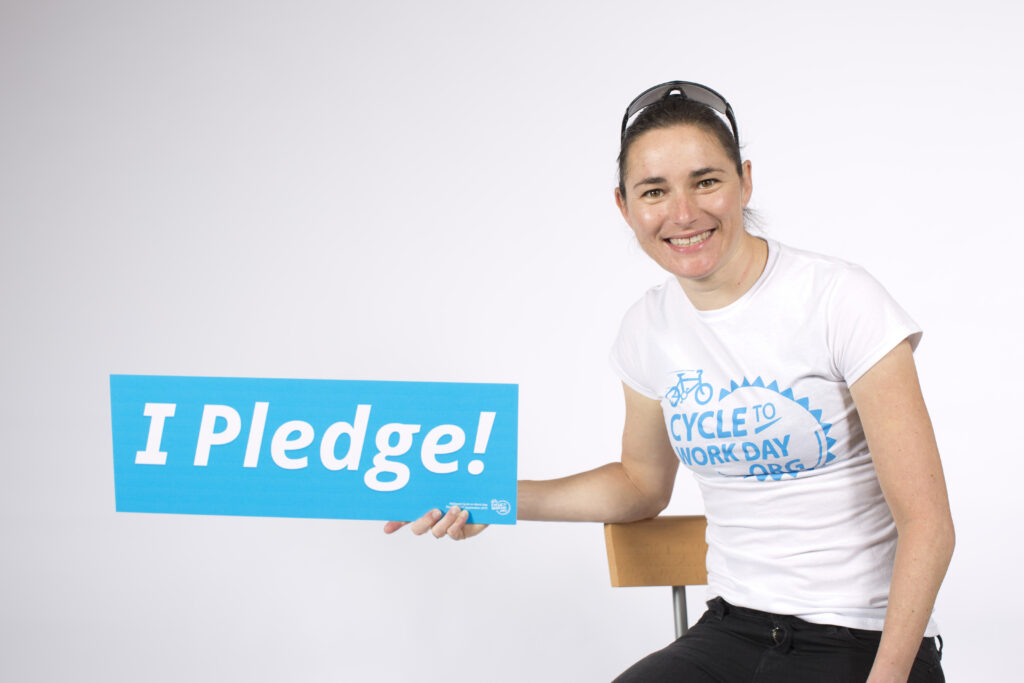 Dame Sarah Storey pledging to ride to work on September 4 (image via Cyclescheme)