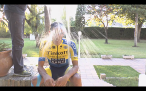 Alberto Contador takes the ALS Ice Bucket Challenge (image via YouTube)