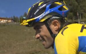 Alberto Contador on the Mortirolo (RhxDUE YouTube still)