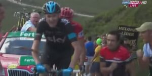 Chris Froome gets some stick