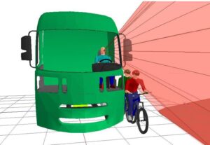 Direct vision lorry design, side view – picture credit Loughborough Design School)