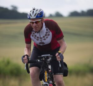 Martyn Bolt cycling during his Mayoral term of office