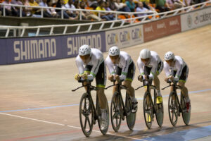 Australia winning men’s team pursuit at 2014 UCI World Track Championships (pic credit Cali 2014)