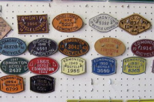 Bicycle number plates from Edmonton (CC BY-SA 2.0 licensed by woodysworld1778 via Flickr)