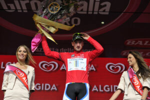 Elia Viviani in Giro d&rsquo;Italia points jersey 2014 (picture credit Marco Alpozzi, LaPresse)
