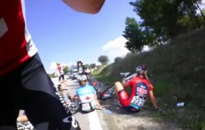 Ponferrada 2014 on-bike footage crash aftermath