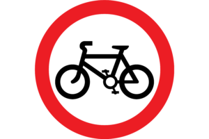 No Cycling sign 3×2