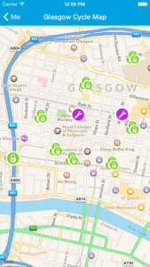 Glasgow Cycling iOS app screenshot 4