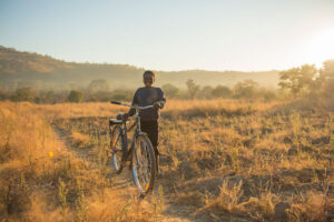 Tamara,12, with her World Bicycle Relief Buffalo Bike