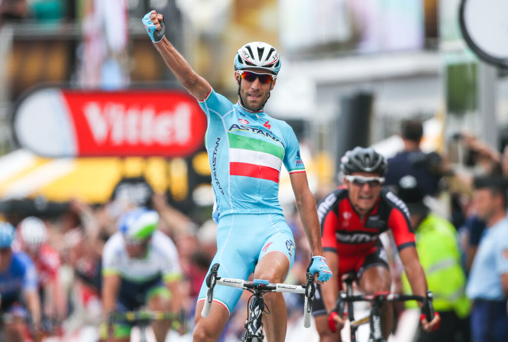 TdF 2014 Vincenzo Nibali wins in Sheffield – picture credit Welcome to Yorkshire, Le Tour Yorkshire com