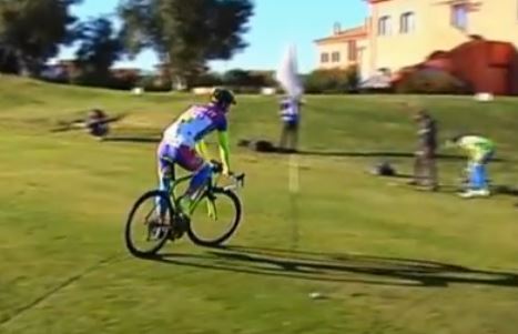 Peter Sagan playing bike golf