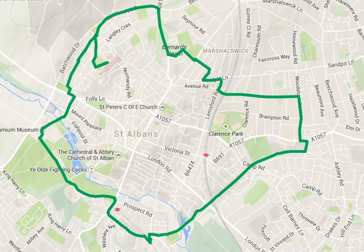 St Albans Green Ring route