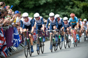 Team GB rides for Mark Cavendish at London 2012 (copyright Britishcycling.org.uk)