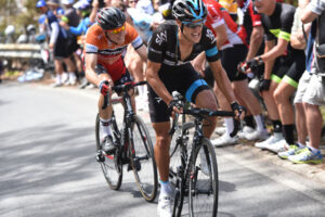 Tour Down Under 2015 Stage 5 Richie Porte with Rohan Dennis on his wheel (picture credit Regallo)