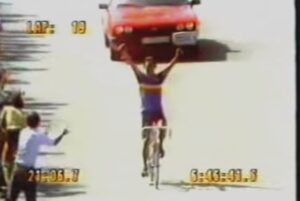 Claude Criquielion celebrates 1984 World Road Race win &ndash; captured from YouTube video