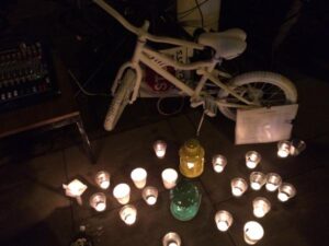 Ghost bike at vigil for Akis Kollaros (©Tom Kearney)