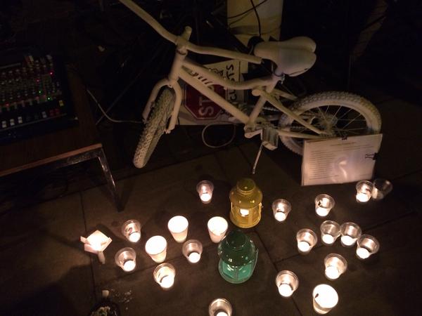 Ghost bike at vigil for Akis Kollaros (©Tom Kearney)