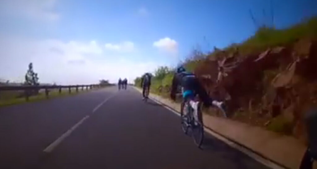 Chris Froome Superman descent – via Facebook