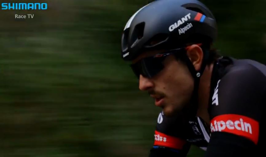 John Degenkolb Milan-San Remo video still (source ShimanoRaceTV YpuTube still)