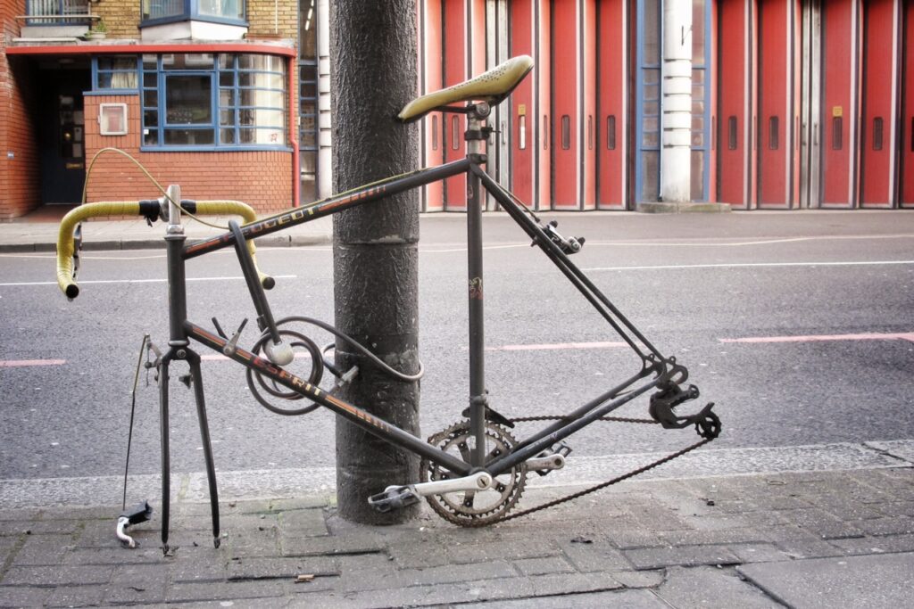 Stripped bike (copyright Simon MacMichael)