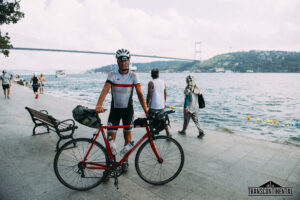 Kristof Allegaert in front of the Bosphorus Bridge in Istanbul
