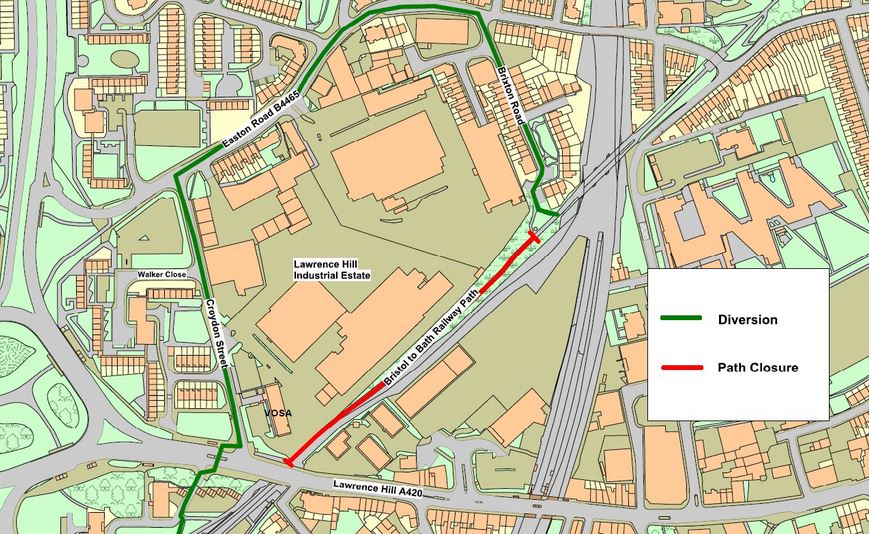 Bristol and Bath Railway Path diversion, Berkeley House (source Bristol City Council)