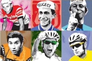 Cycling icons stencils by James Straffon