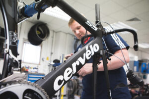 One of British Cycling’s new Cervelo bikes is built (©British Cycling:Alex Whitehead:SWpix.com)
