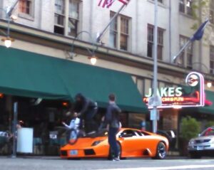 Riding over a Lamborghini (source Josh Navarro on Instagram)